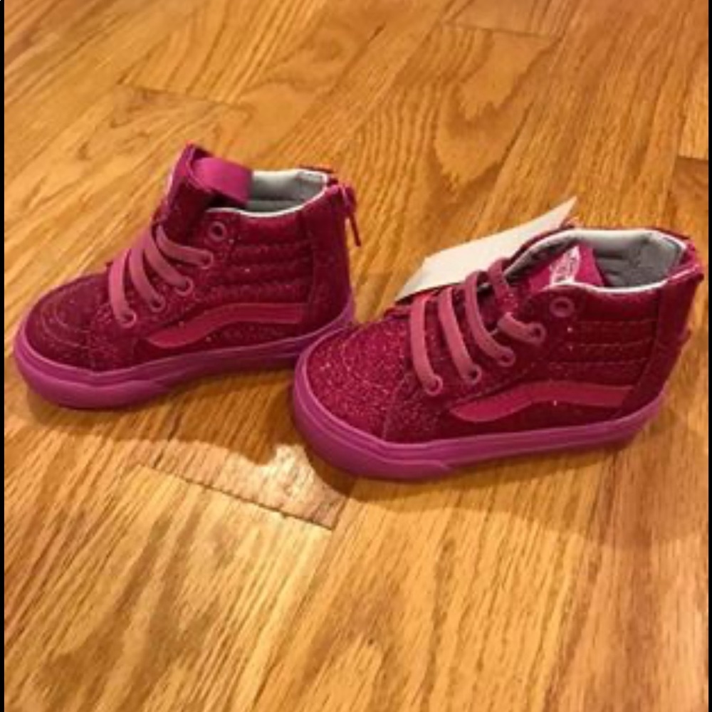 Baby Girl Glitter Vans sk-8 hi zip Shoes